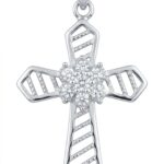Silberner Kreuzanhänger mit Zirkonia