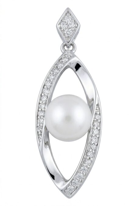 Silberanhänger mit Zirkonia und Perle