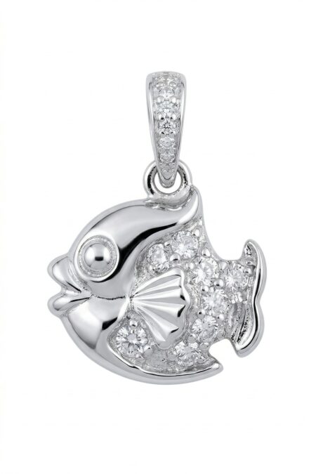 Silberanhänger Fisch mit Zirkonia