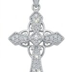 Silberner Kreuzanhänger mit Zirkonia