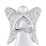 Srebrna zawieszka aniołek z cyrkonią