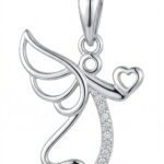 Silberner Anhänger Engel mit Zirkonia