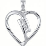 Silberner Herzanhänger mit Zirkonia