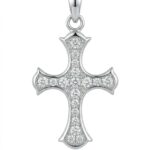 Silberner Anhänger Kreuz mit Zirkonia