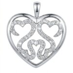 Srebrna zawieszka serce z cyrkoniami