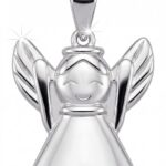 Silberner Anhänger fröhlicher Engel