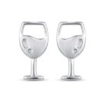 Silberne Ohrringe Sektgläser