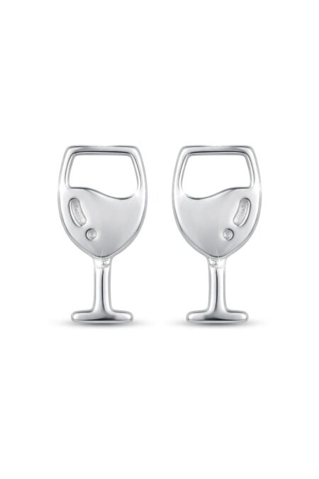 Silberne Ohrringe Sektgläser