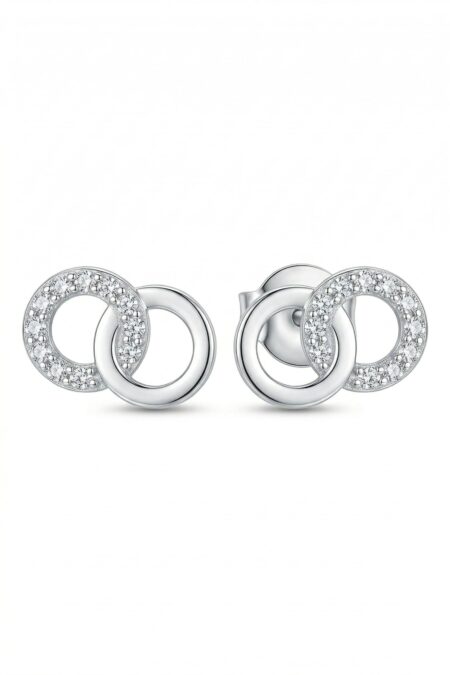 Srebrne kolczyki z cyrkoniami
