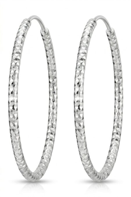 Diamantierte Silber Creolen 34mm
