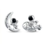 Silberne Astronauten-Ohrringe