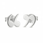 Silberne Anführungszeichen-Ohrringe