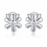 Silberne Ohrringe Blümchen mit Zirkonia