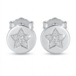 Silberne Stern-Ohrringe mit Zirkonia
