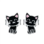 Srebrne kolczyki kotki