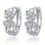 Srebrne kolczyki koła, kwiatuszki, kwiatki z cyrkoniami