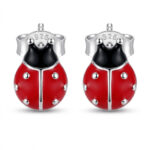 Silberne Marienkäfer-Ohrringe