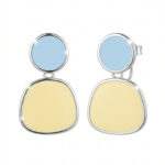 Moderne silberne Ohrringe mit Emaille