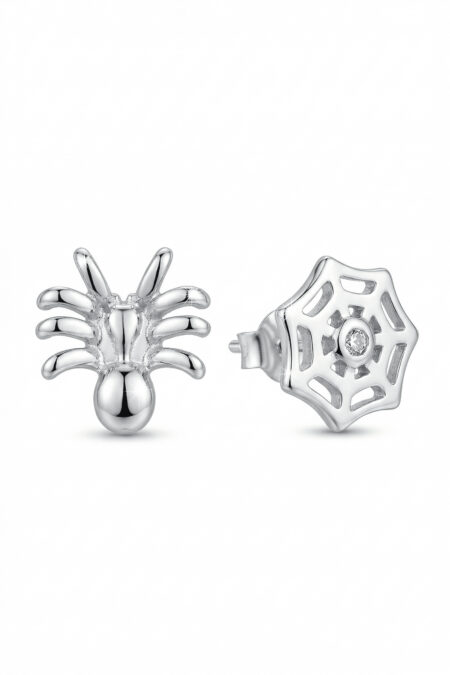 Silberohrringe Spinne und Spinnennetz