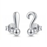 Silberne Ohrringe Fragezeichen, Ausrufezeichen