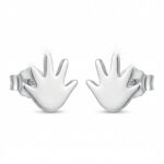 Silberne Ohrringe Hände, Händchen