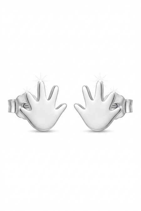 Silberne Ohrringe Hände, Händchen