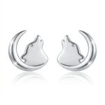 Silberne Ohrringe Wölfe im Mond