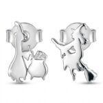 Silberne Hexen-Ohrringe, Halloween