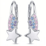 Silberne Stern-Ohrringe, Sterne mit Zirkoniasteinen