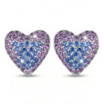 Srebrne kolczyki serca, serduszka z cyrkoniami