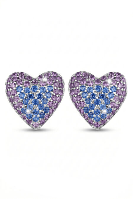 Srebrne kolczyki serca, serduszka z cyrkoniami