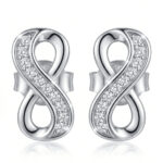 Silberohrringe Unendlichkeit mit Zirkonia