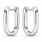 Srebrne nowoczesne kolczyki