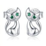 Srebrne kolczyki kotki