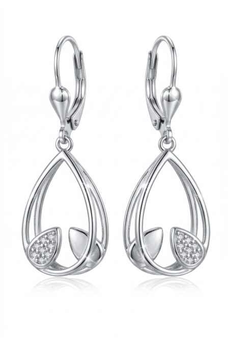 Srebrne kolczyki z cyrkoniami