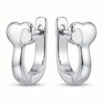 Silberne Herz-Ohrringe mit Emaille