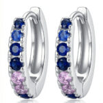 Srebrne kolczyki kółka z cyrkoniami, koła