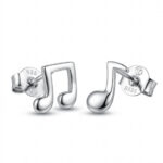 Srebrne kolczyki nuty, nutki