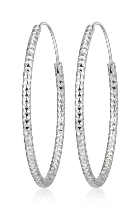 Diamantierte Silber-Creolen 44mm