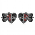 Silberne Herz-Ohrringe, Herzen mit Zirkonia