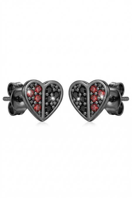 Silberne Herz-Ohrringe, Herzen mit Zirkonia