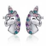 Srebrne kolczyki jednorożce