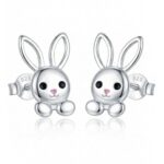 Srebrne kolczyki króliczki, królik