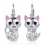 Srebrne kolczyki kotki, koty