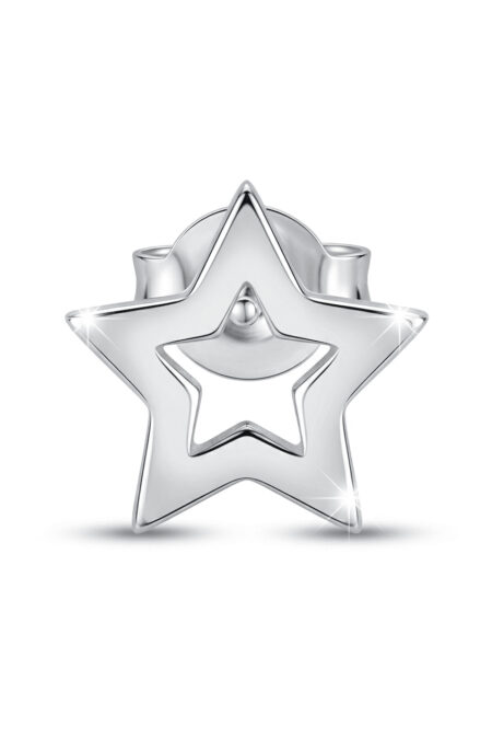 Silberner Stern-Ohrring