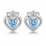 Silberne Herzohrringe mit Zirkonia