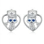 Silberohrringe Katzen im Herzen