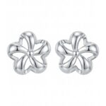 Silberne Blumenohrringe