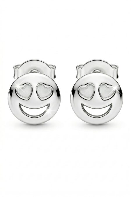 Silberne Emojis-Ohrringe