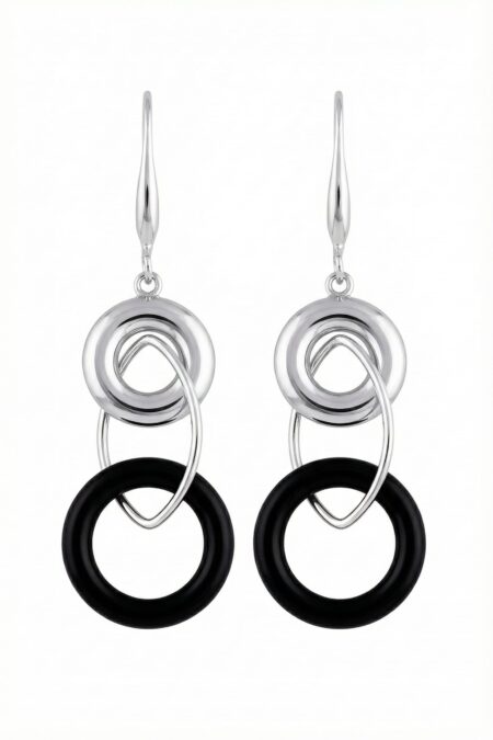 Silberohrringe mit Onyx